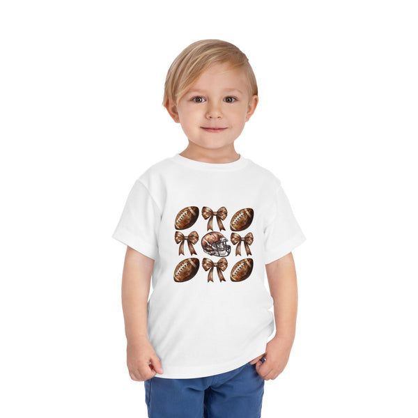 Coquette Football Toddler Shirt, Football Bow Girl Shirt, Football Season Tee Kids Game Day Shirt Fall Football Girls Tee Toddler Bow Shirt
