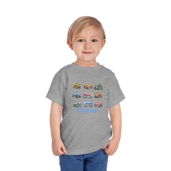 Retro Monster Truck Kids Shirt Big Trucks Toddler Tee Bday Boy Tshirt Monster Truck Birthday Tee Boy Toddler Truck Crewneck Tee Gif for Boys