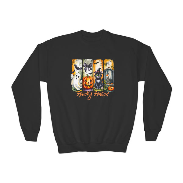 Halloween Black Cat Ghost Sweatshirt, Halloween Ghost Sweater, Ghost Cat Sweatshirts Spooky Goose Shirt Halloween Outfit Girl Halloween Gift