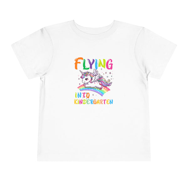 Flying Into Kindergarten Shirt, Girls Kindergarten T Shirt Unicorn Kinder Shirt Back To School Tee Cute Unicorn School Kindergarten Crew Tee