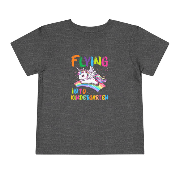 Flying Into Kindergarten Shirt, Girls Kindergarten T Shirt Unicorn Kinder Shirt Back To School Tee Cute Unicorn School Kindergarten Crew Tee