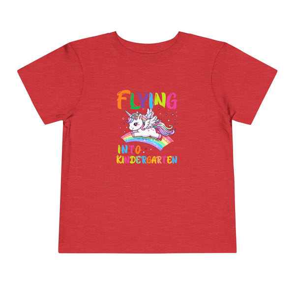 Flying Into Kindergarten Shirt, Girls Kindergarten T Shirt Unicorn Kinder Shirt Back To School Tee Cute Unicorn School Kindergarten Crew Tee