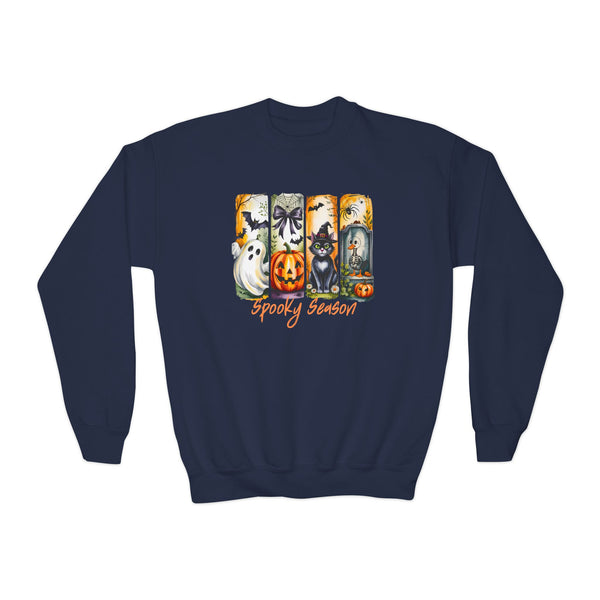 Halloween Black Cat Ghost Sweatshirt, Halloween Ghost Sweater, Ghost Cat Sweatshirts Spooky Goose Shirt Halloween Outfit Girl Halloween Gift