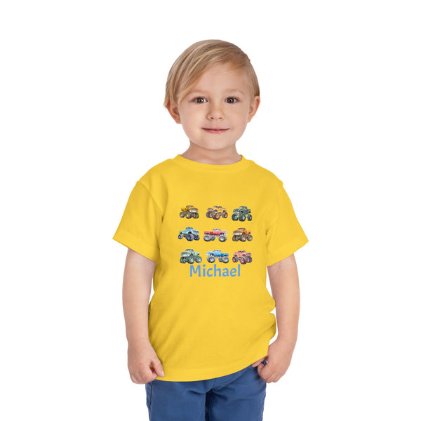 Retro Monster Truck Kids Shirt Big Trucks Toddler Tee Bday Boy Tshirt Monster Truck Birthday Tee Boy Toddler Truck Crewneck Tee Gif for Boys