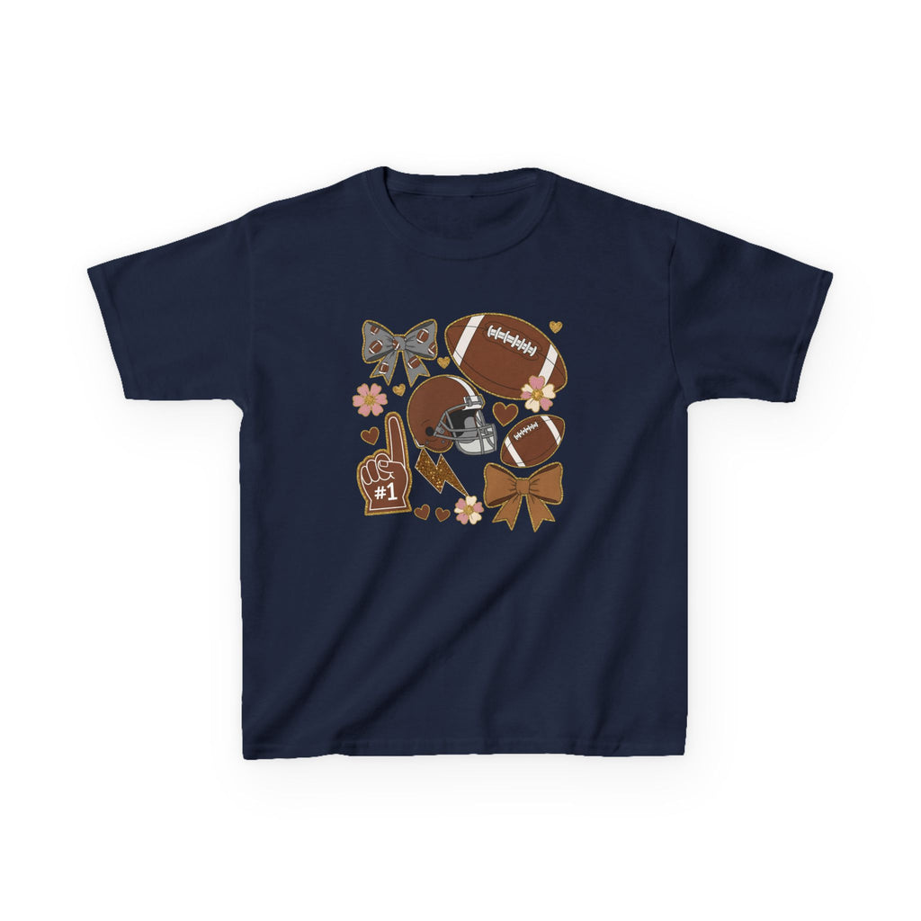 Personalized Kids Football Shirt, Youth Football Gameday Shirt Cute Girls Football Shirts Football Team Fan Kids T Shirt Custom Football Tee