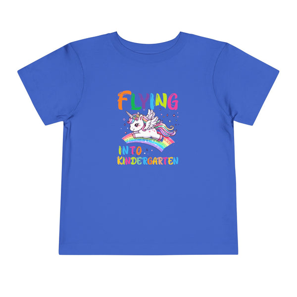 Flying Into Kindergarten Shirt, Girls Kindergarten T Shirt Unicorn Kinder Shirt Back To School Tee Cute Unicorn School Kindergarten Crew Tee