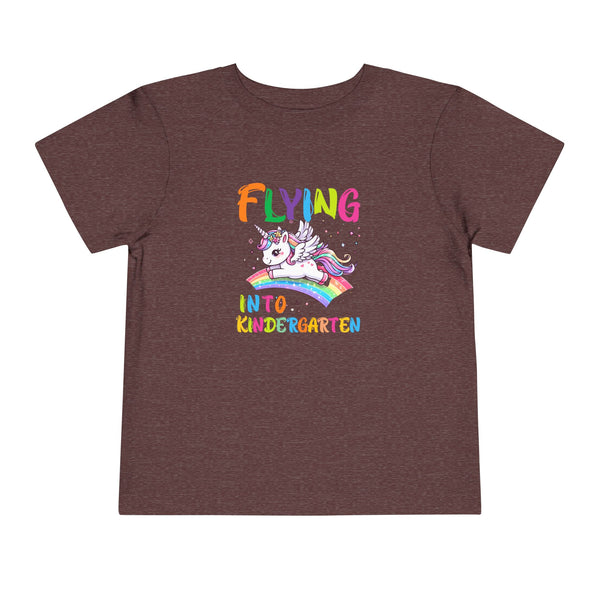 Flying Into Kindergarten Shirt, Girls Kindergarten T Shirt Unicorn Kinder Shirt Back To School Tee Cute Unicorn School Kindergarten Crew Tee
