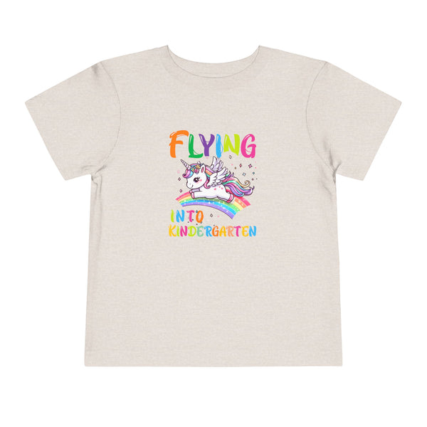 Flying Into Kindergarten Shirt, Girls Kindergarten T Shirt Unicorn Kinder Shirt Back To School Tee Cute Unicorn School Kindergarten Crew Tee