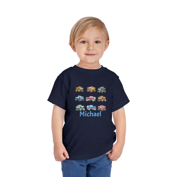 Retro Monster Truck Kids Shirt Big Trucks Toddler Tee Bday Boy Tshirt Monster Truck Birthday Tee Boy Toddler Truck Crewneck Tee Gif for Boys