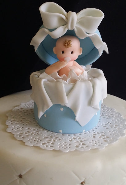 Baby Shower Cake Topper Baby in a Surprise Box Cake Decorations - C T B