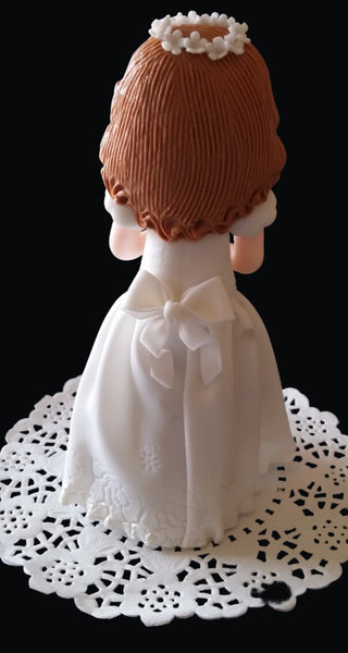Boy or Girl First Communion Children's Dressed in White Gown cake Decoration and Keepsake - C T B