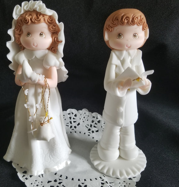 Praying Girl or Boy Cake Decoration Baptism & Communion Cake Topper Keepsake - C T B