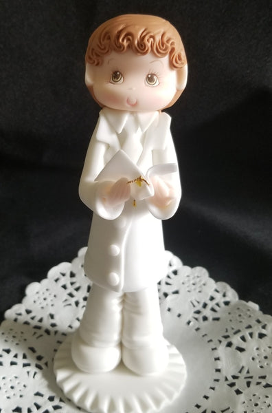 Praying Girl or Boy Cake Decoration Baptism & Communion Cake Topper Keepsake - C T B