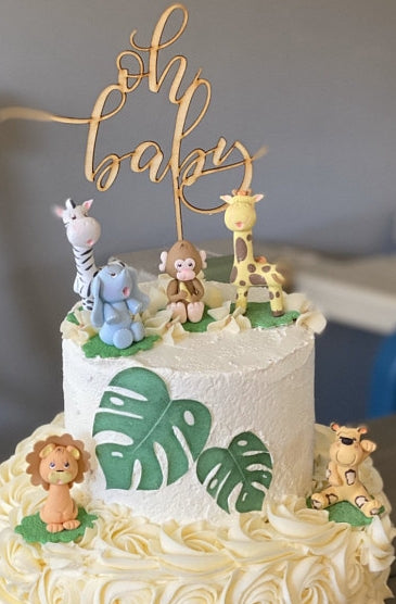 Wild Jungle Baby Shower, Jungle Animal Cake Decorations Safari Birthday Cake Decorations - C T B