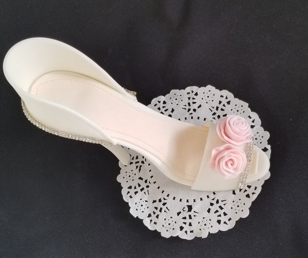 High Heels Cake Topper White Pink Shoe Cake Decoration Fancy Shoe and Purse Cake Topper