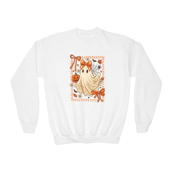 Lace Ghost Halloween Sweatshirt Kids Ghost Shirt Ghost Lover Sweatshirt Girl Halloween Sweater Cute Halloween Shirt Youth Vintage Sweatshirt