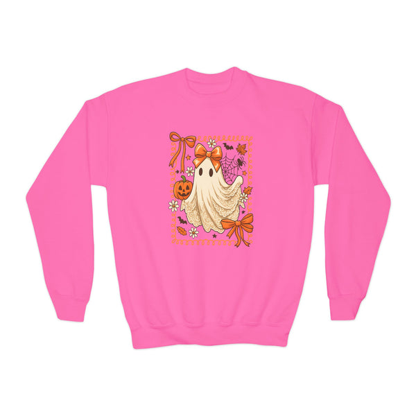 Lace Ghost Halloween Sweatshirt Kids Ghost Shirt Ghost Lover Sweatshirt Girl Halloween Sweater Cute Halloween Shirt Youth Vintage Sweatshirt