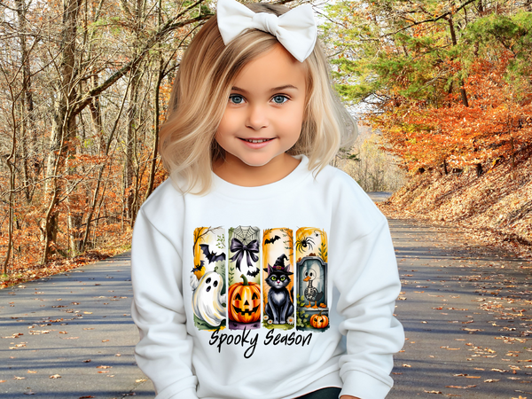 Halloween Black Cat Ghost Sweatshirt, Halloween Ghost Sweater, Ghost Cat Sweatshirts Spooky Goose Shirt Halloween Outfit Girl Halloween Gift