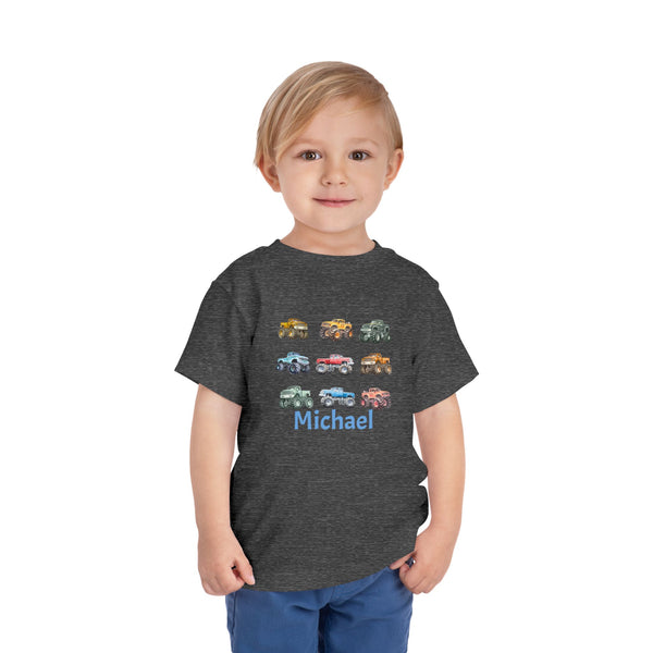 Retro Monster Truck Kids Shirt Big Trucks Toddler Tee Bday Boy Tshirt Monster Truck Birthday Tee Boy Toddler Truck Crewneck Tee Gif for Boys