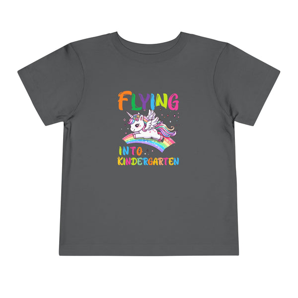Flying Into Kindergarten Shirt, Girls Kindergarten T Shirt Unicorn Kinder Shirt Back To School Tee Cute Unicorn School Kindergarten Crew Tee