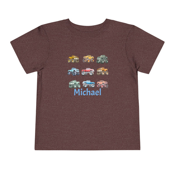 Retro Monster Truck Kids Shirt Big Trucks Toddler Tee Bday Boy Tshirt Monster Truck Birthday Tee Boy Toddler Truck Crewneck Tee Gif for Boys