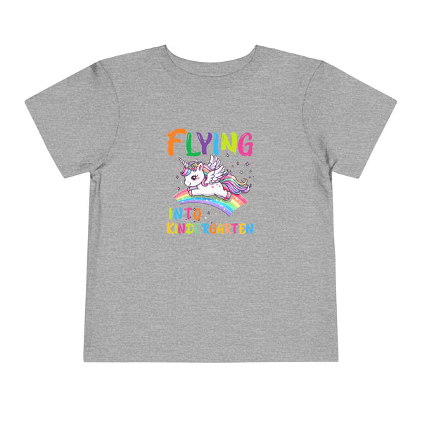 Flying Into Kindergarten Shirt, Girls Kindergarten T Shirt Unicorn Kinder Shirt Back To School Tee Cute Unicorn School Kindergarten Crew Tee