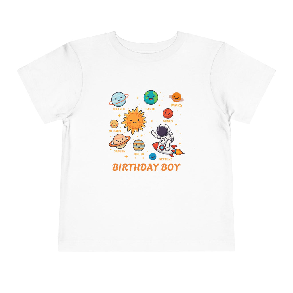 Space 2nd Birthday Solar System Toddler Shirt Cute Planets T Shirt Space Bday Shirt Boy Custom Name Age Shirts Toddler Boy 3rd Birthday Tees
