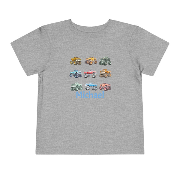 Retro Monster Truck Kids Shirt Big Trucks Toddler Tee Bday Boy Tshirt Monster Truck Birthday Tee Boy Toddler Truck Crewneck Tee Gif for Boys