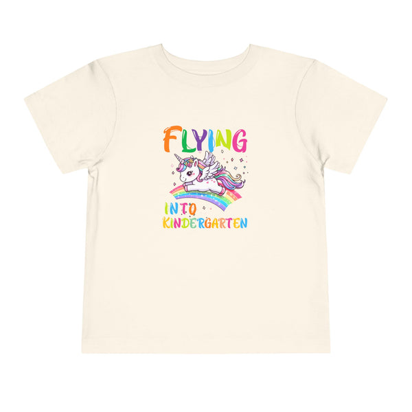 Flying Into Kindergarten Shirt, Girls Kindergarten T Shirt Unicorn Kinder Shirt Back To School Tee Cute Unicorn School Kindergarten Crew Tee