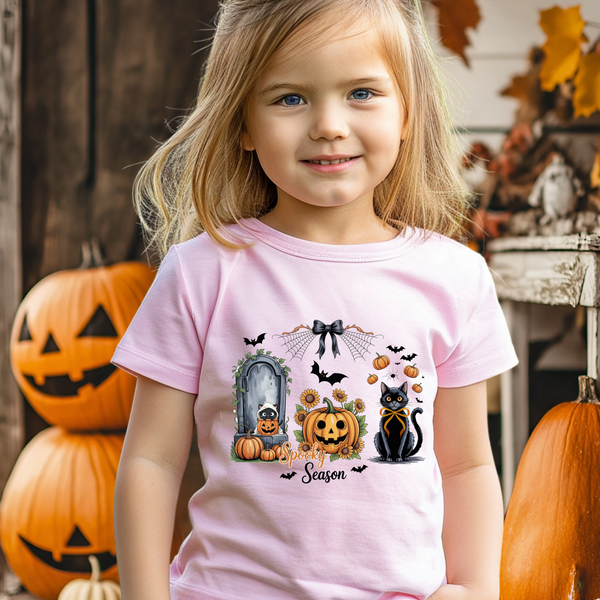 Halloween Black Cat Shirt, Halloween Cat T Shirt Girl Cat Spooky Season Outfit Trick Treat Halloween Cute T Shirt Halloween Girl Gifts