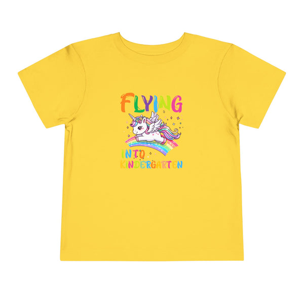 Flying Into Kindergarten Shirt, Girls Kindergarten T Shirt Unicorn Kinder Shirt Back To School Tee Cute Unicorn School Kindergarten Crew Tee