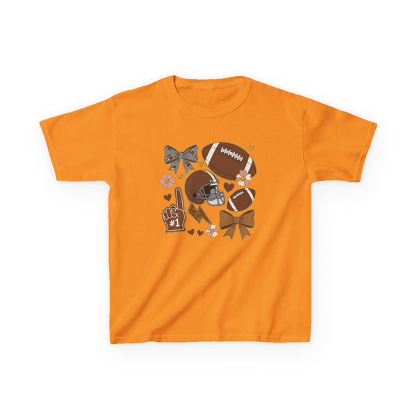 Personalized Kids Football Shirt, Youth Football Gameday Shirt Cute Girls Football Shirts Football Team Fan Kids T Shirt Custom Football Tee