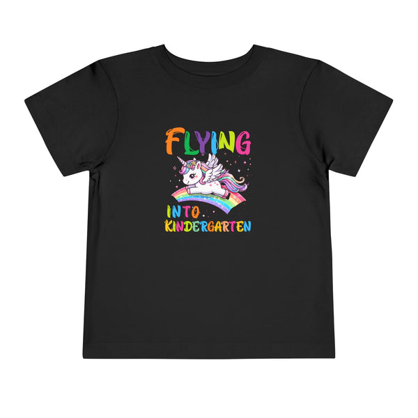 Flying Into Kindergarten Shirt, Girls Kindergarten T Shirt Unicorn Kinder Shirt Back To School Tee Cute Unicorn School Kindergarten Crew Tee