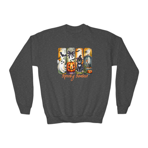 Halloween Black Cat Ghost Sweatshirt, Halloween Ghost Sweater, Ghost Cat Sweatshirts Spooky Goose Shirt Halloween Outfit Girl Halloween Gift