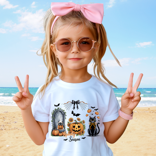 Halloween Black Cat Shirt, Halloween Cat T Shirt Girl Cat Spooky Season Outfit Trick Treat Halloween Cute T Shirt Halloween Girl Gifts