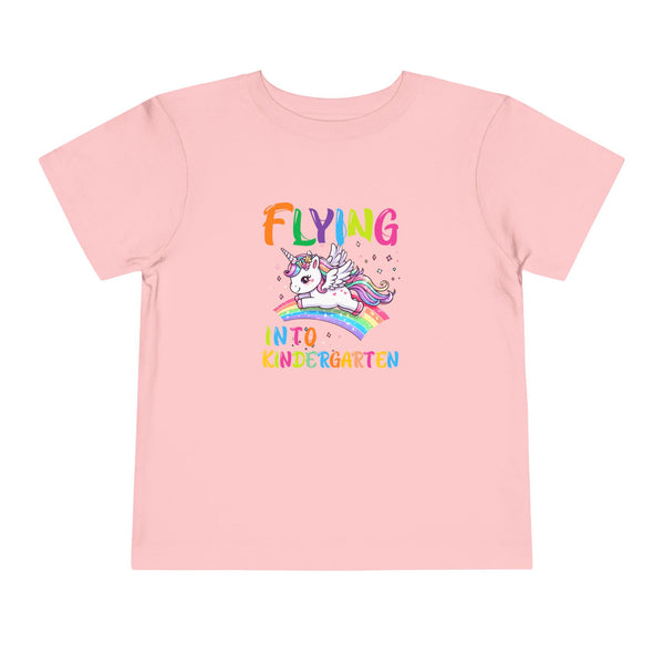 Flying Into Kindergarten Shirt, Girls Kindergarten T Shirt Unicorn Kinder Shirt Back To School Tee Cute Unicorn School Kindergarten Crew Tee