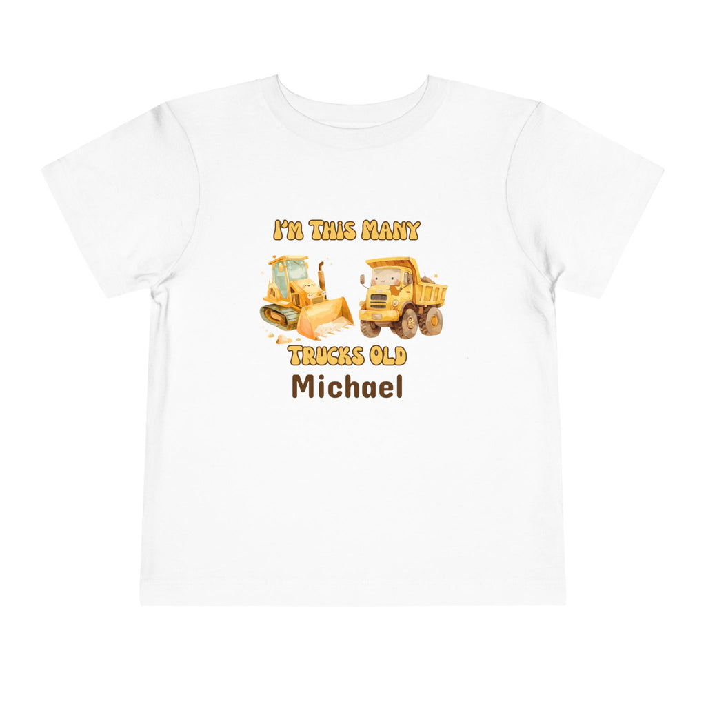 Contruction Trucks 2nd Birthday Shirt Toddler Boy Two Trucks Birthday Shirt Truck Theme Birthday Tee Personalized Bday Shirt Retro Truck Tee