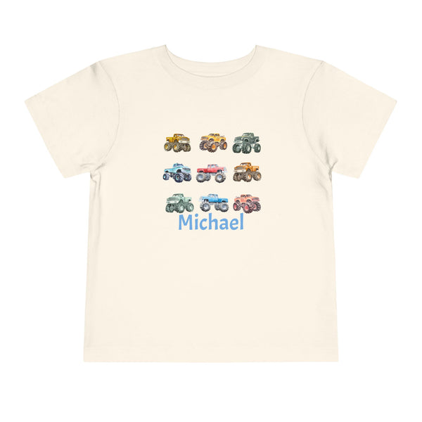 Retro Monster Truck Kids Shirt Big Trucks Toddler Tee Bday Boy Tshirt Monster Truck Birthday Tee Boy Toddler Truck Crewneck Tee Gif for Boys