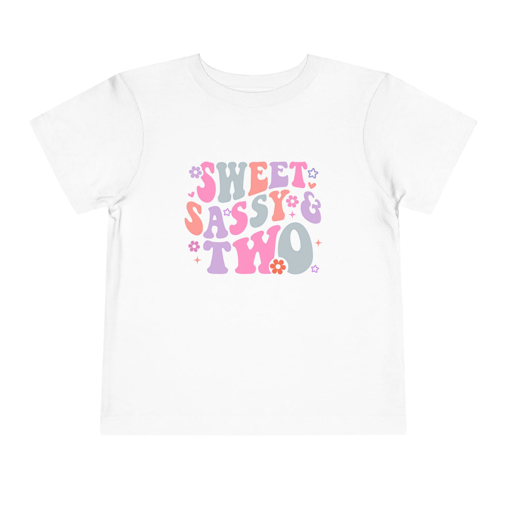 2nd Birthday Girl Shirt Custom Name Tshirt Toddler Bday Shirt Girl Second Birthday Tee Sweet Sassy Two Retro Bday Party Outfit 2nd Bday Gift