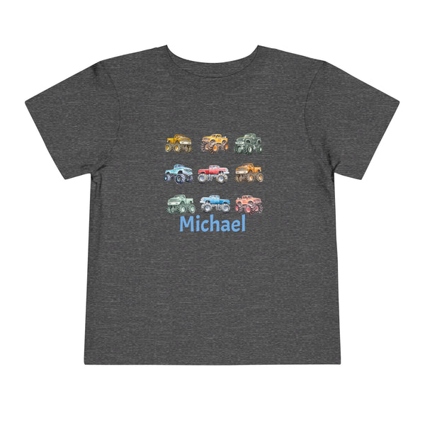 Retro Monster Truck Kids Shirt Big Trucks Toddler Tee Bday Boy Tshirt Monster Truck Birthday Tee Boy Toddler Truck Crewneck Tee Gif for Boys