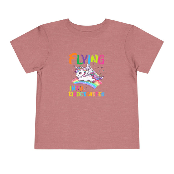 Flying Into Kindergarten Shirt, Girls Kindergarten T Shirt Unicorn Kinder Shirt Back To School Tee Cute Unicorn School Kindergarten Crew Tee