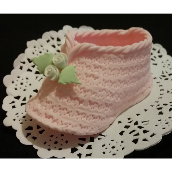 Baby Booties Cake Topper Baby Shoes Cake Decoration in Blue White Pink 2pcs - Cake Toppers Boutique