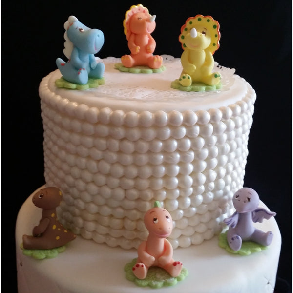 Dinosaur Cake Topper and Centerpiece Decorations Dinosaur Birthday Cake Figurines Set 6 Pcs - Cake Toppers Boutique