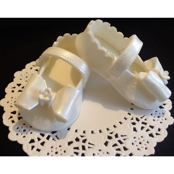 Baptism Cake Topper Baby Girl Cake Topper Baptism Shoes Cake Toppers Christening Decor - Cake Toppers Boutique