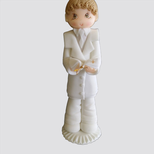 Boy or Girl First Communion or Baptism Cake Topper Childrens Dressed in White Gown Keepsake - Cake Toppers Boutique