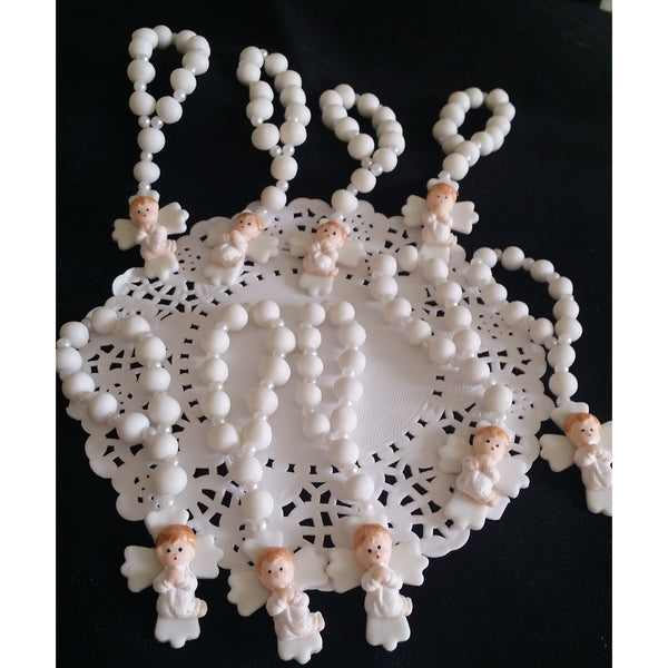 Rosaries Baptism Favor Pink Blue White Recuerditos de Comunion Recuerdito Para Bautizo 24pcs - Cake Toppers Boutique