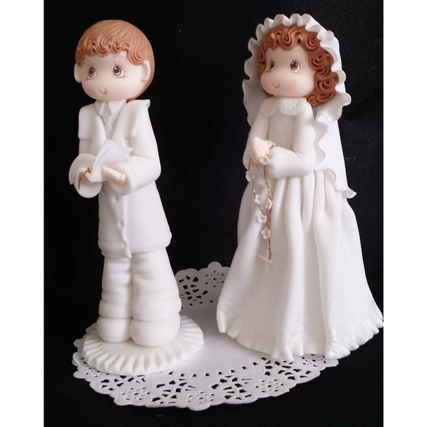 Boy or Girl First Communion Cake Topper Communion Girl or Boy Dressed in White Gown - Cake Toppers Boutique