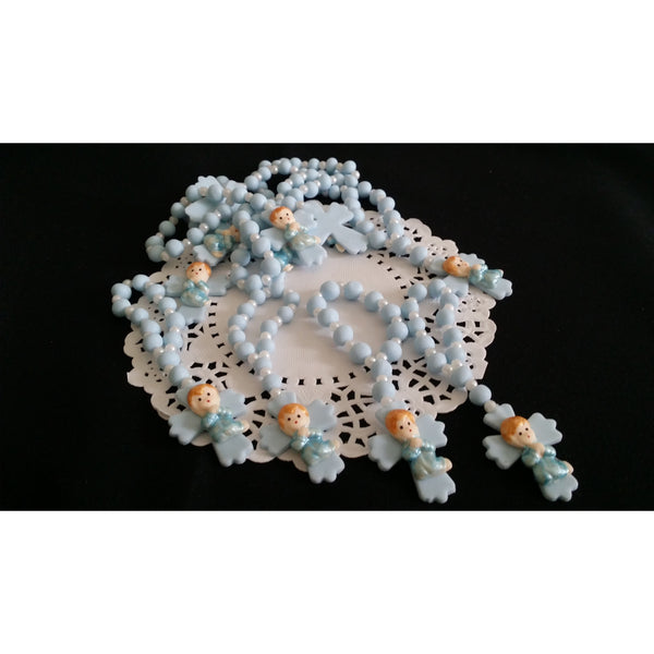Rosaries Baptism Favor Pink Blue White Recuerditos de Comunion Recuerdito Para Bautizo 24pcs - Cake Toppers Boutique