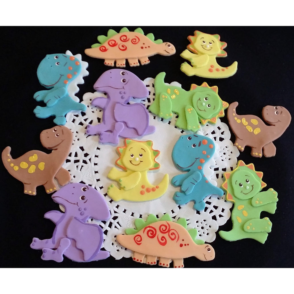 Dinosaur Cake Topper, Dinosaur Baby Shower, Dinosaurs Birthday Cake Decorations 12pcs - Cake Toppers Boutique