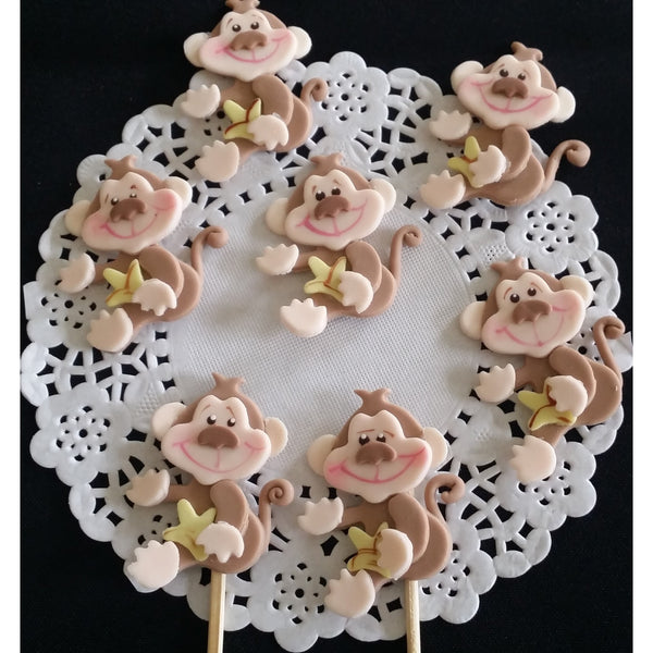 Jungle Party Decorations, Monkey Birthday Favors, Jungle monkey Cake Topper, Monkey Baby Shower, Baby Monkey, Cupcake Monkeys Toppers, Monkey Decorations - Cake Toppers Boutique